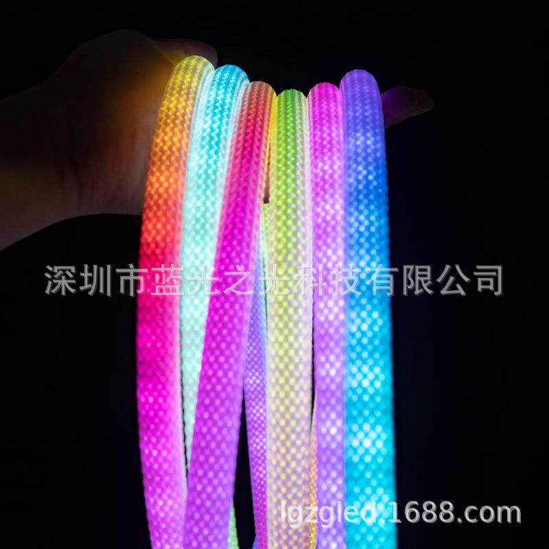 360°度发光幻彩编织软灯带24VIED软灯带露营14W彩色氛围床灯带厂