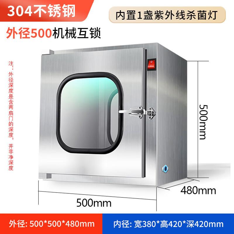 304/210不锈钢传递箱 钢板烤漆机械电子互锁紫外线消毒洁净传递窗