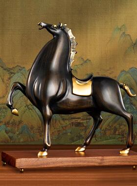 招财全铜唐马摆件手工高档工艺礼品摆饰开 业礼品客厅书房办公室