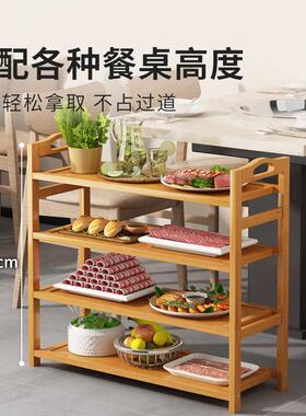 火锅架放肉菜商用饭店蔬串子串烤放58389菜品层架楠竹厨房菜置物