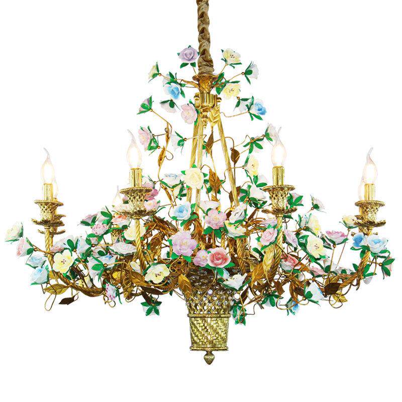 美格勒法式田园铜灯奢华卧室灯欧式别墅客厅吊灯浪漫餐厅全铜定制