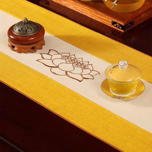 新中式桌旗禅意茶席茶桌布茶几布茶旗茶台布艺长条布茶桌垫布