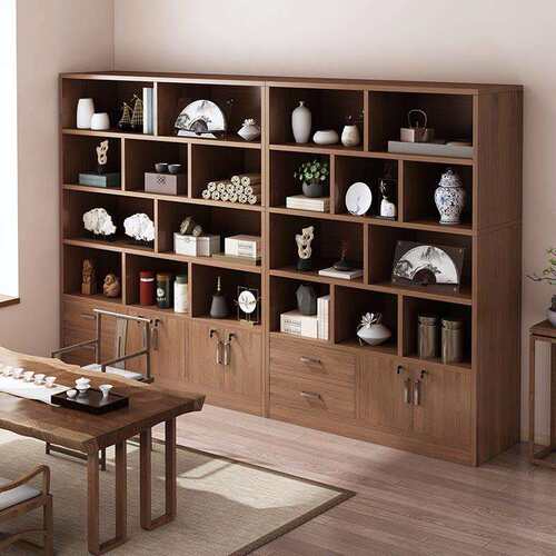 室博古实架木书柜00-FC地茶具收纳展示柜茶柜一茶体靠墙落茶具置