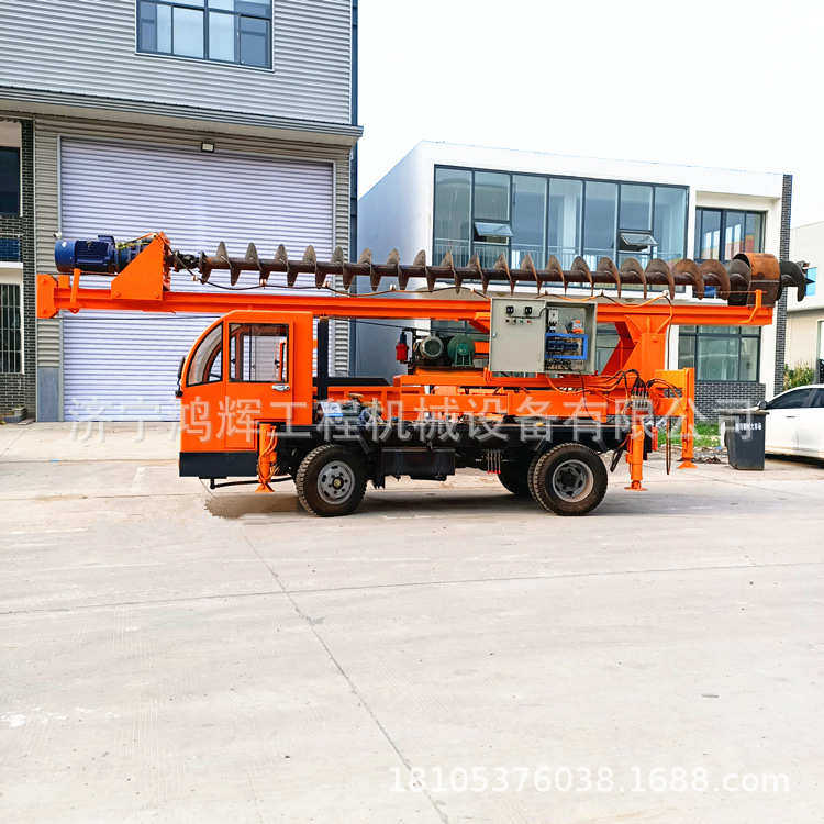 360旋转螺旋地桩打桩机 民房建筑工程地基打桩机 轮式钻孔打桩机,五金/工具,打桩机,淘宝优惠券,粉丝福利购,淘宝优惠卷
