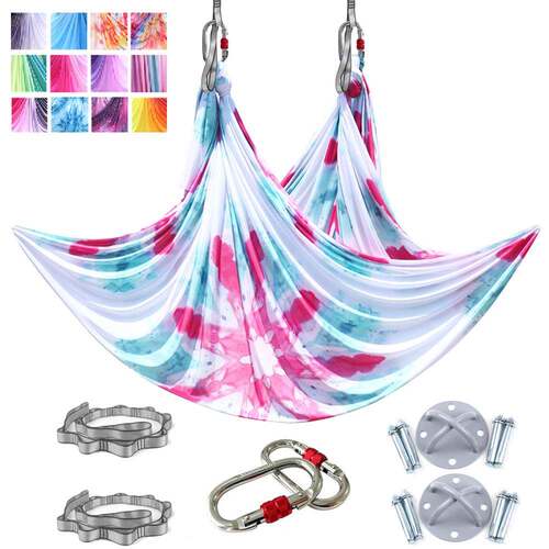 空中瑜伽吊床7米彩色吊床中弹柔软挂布吊绳瑜伽馆用YogaHammock