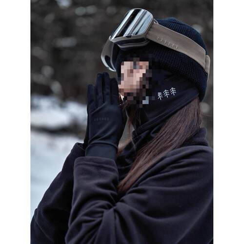 滑雪手套单板专业连指内五指手手套滑雪护具男女通用防寒装备黑色