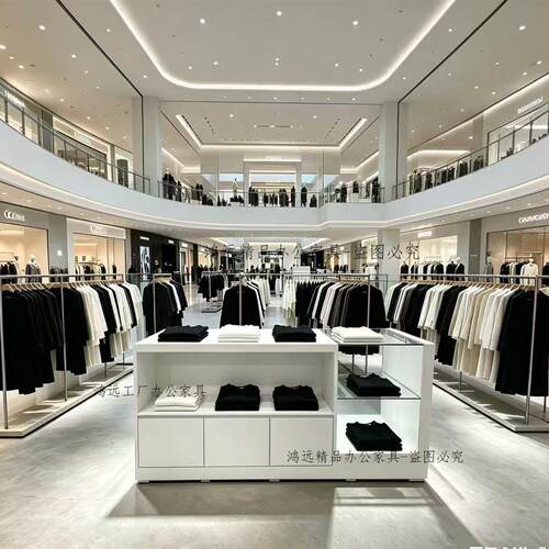 服装店中岛桌饰品店玻璃装饰展示柜女装店窗帘店中岛展示台流水台