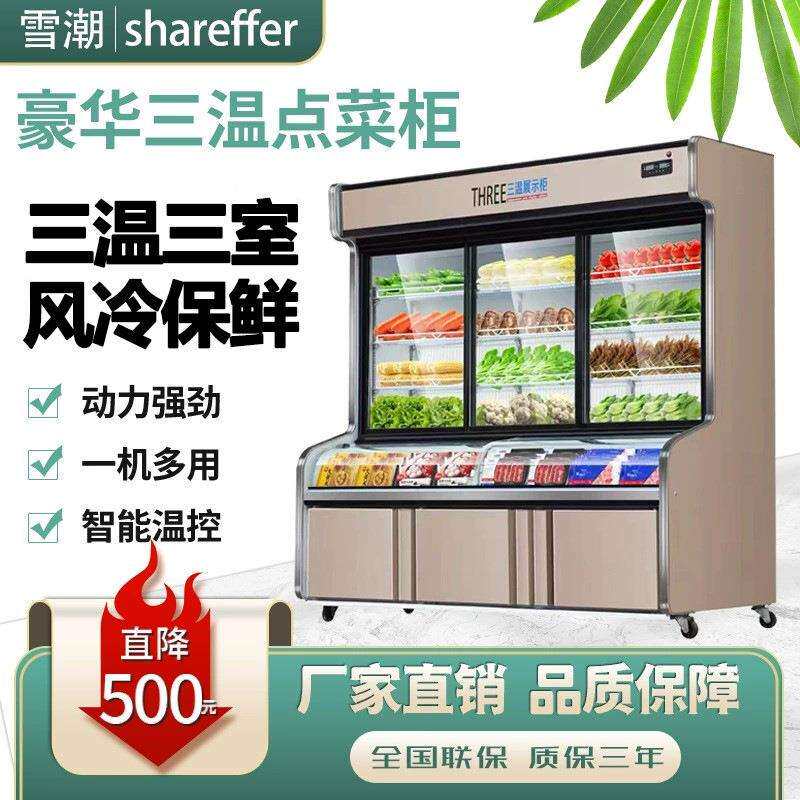 三温点商菜柜麻辣烫柜串串展示柜立式柜温三三室用309点菜冰柜