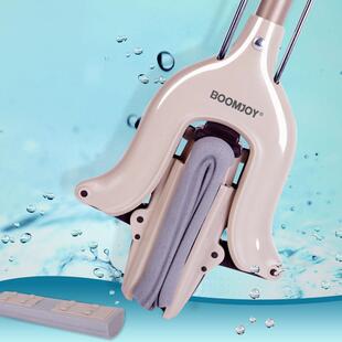 宝家洁挤水海绵拖把化妆室吸水拖把头家用一拖胶棉挤水净懒人对折