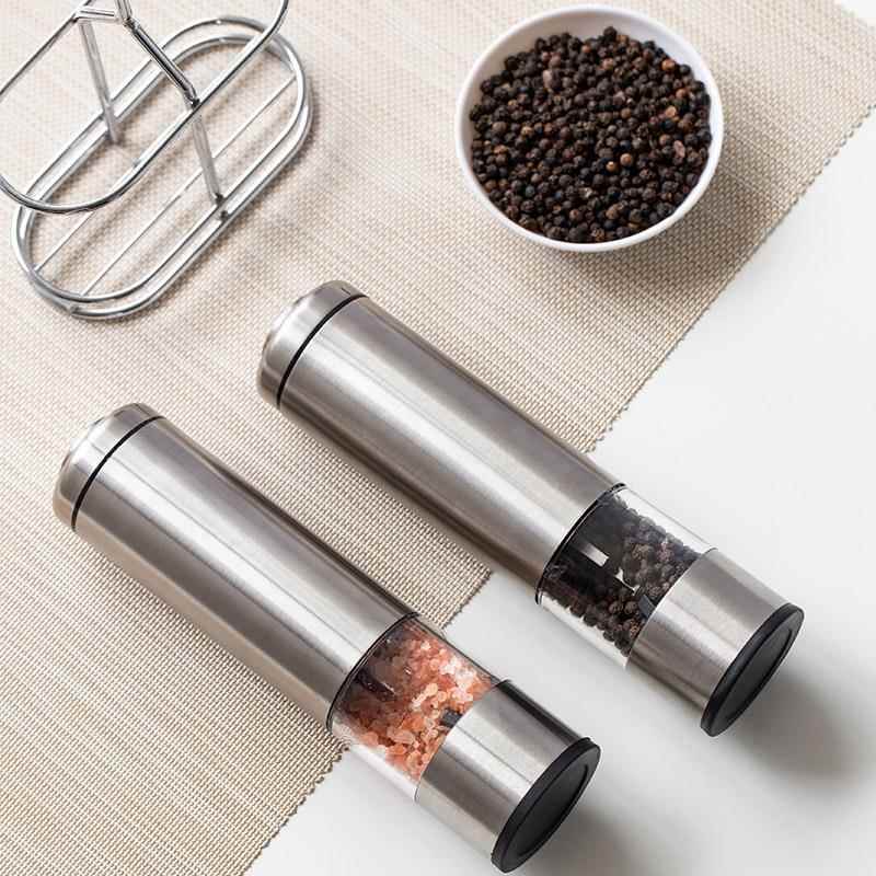 厨W-D08房用不锈电动胡椒研磨器胡椒粒自动研品磨瓶家用胡椒黑钢