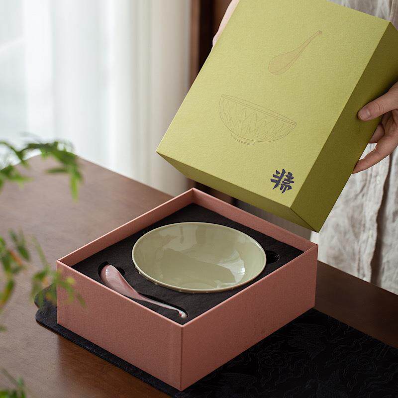 半斋翠影朝霞莲瓣碗泡茶碗秘色青瓷豇豆红手工水洗茶具
