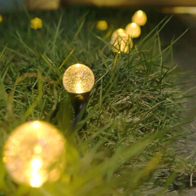 户外露营氛围灯led太阳能灯地插气泡球彩灯布置庭院花园装饰灯串