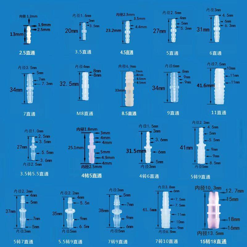 塑料直通等径变径软管宝塔接头弯头三通直通T型Y型各种规可混搭