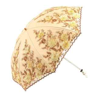 正品 公主边刺绣阳伞蕾丝花防晒防紫外线女黑胶太二折遮阳晴 新伞款