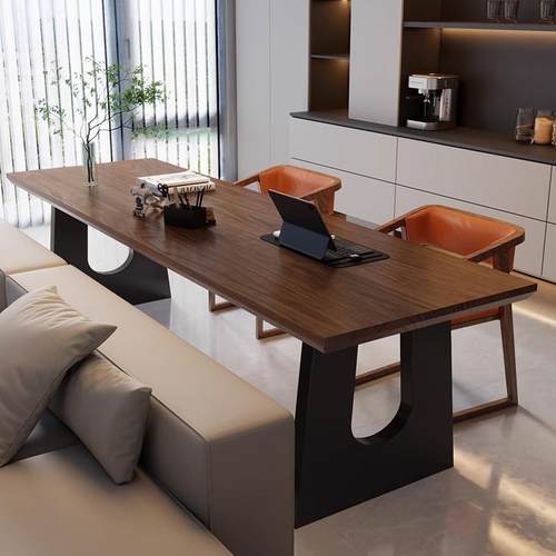 简约全实木书桌长条桌家用客厅沙发后工作台现代电脑桌双人大书桌