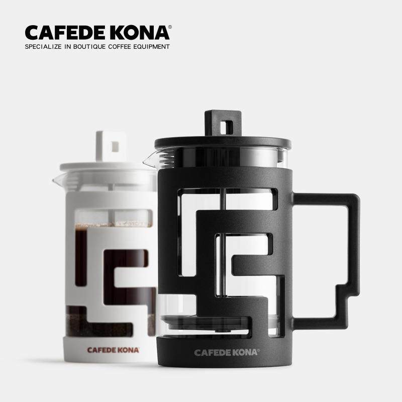 CAFEDE KONA法压壶 家用玻璃 咖啡壶 冲茶器 法式滤压壶300-800ml