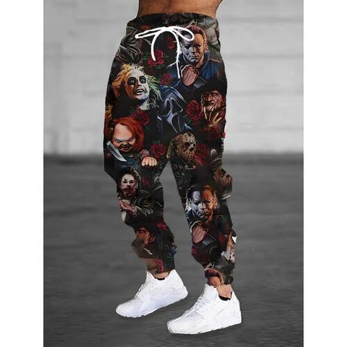 O 31890 Men's Skull Print Joggers 骷髅印花裤