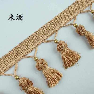 柯桥窗帘花边 厂家直销批发 家纺辅料 手工吊穗 冰箱巾铜珠草莓