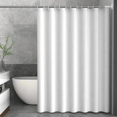 Modern simple pure white shower curtain PEVA material is eas