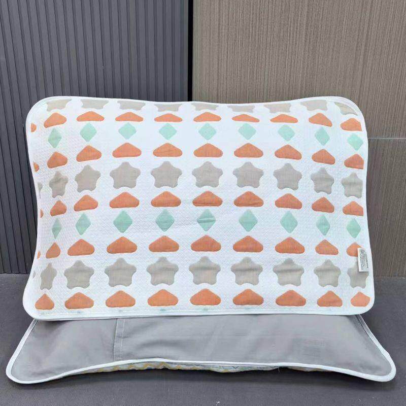 六层纯棉纱布枕套儿童成人全棉枕头套防滑透气散热吸汗