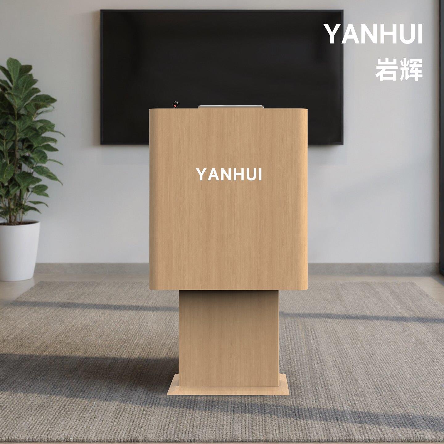 升降演讲台 气动调节升降办公桌讲台站立式发言台办公会议室桌子