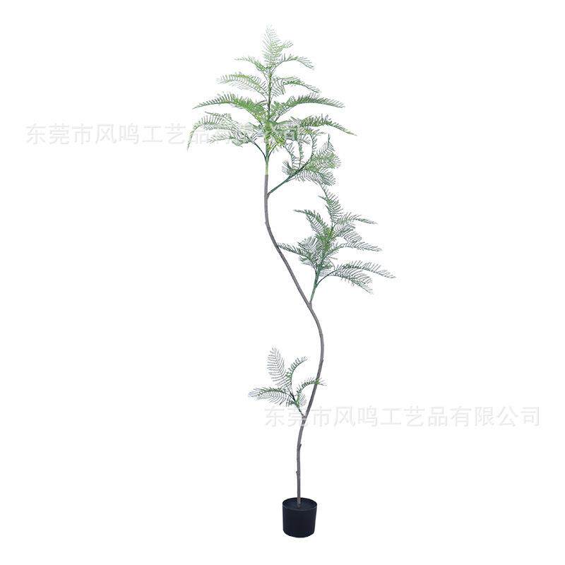 仿真蓝花楹客厅大型落地植物装饰盆栽摆件室内轻奢绿植仿生花假树