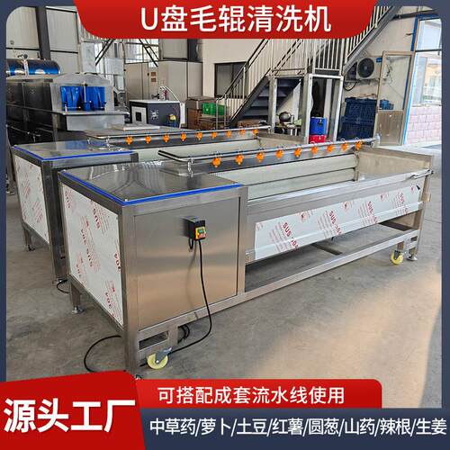 板栗甘栗仁脱衣毛刷清洗机生姜脱皮莲藕清洗设备萝卜毛辊清洗机