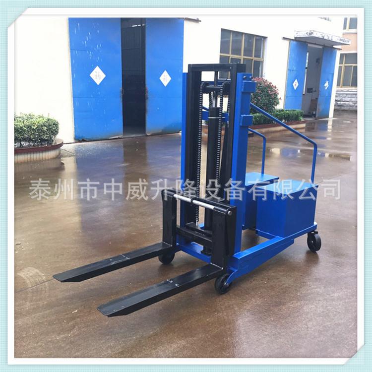 1吨1.8米无腿液压手推车 平衡重式手动堆高叉车 配重式手拉铲车
