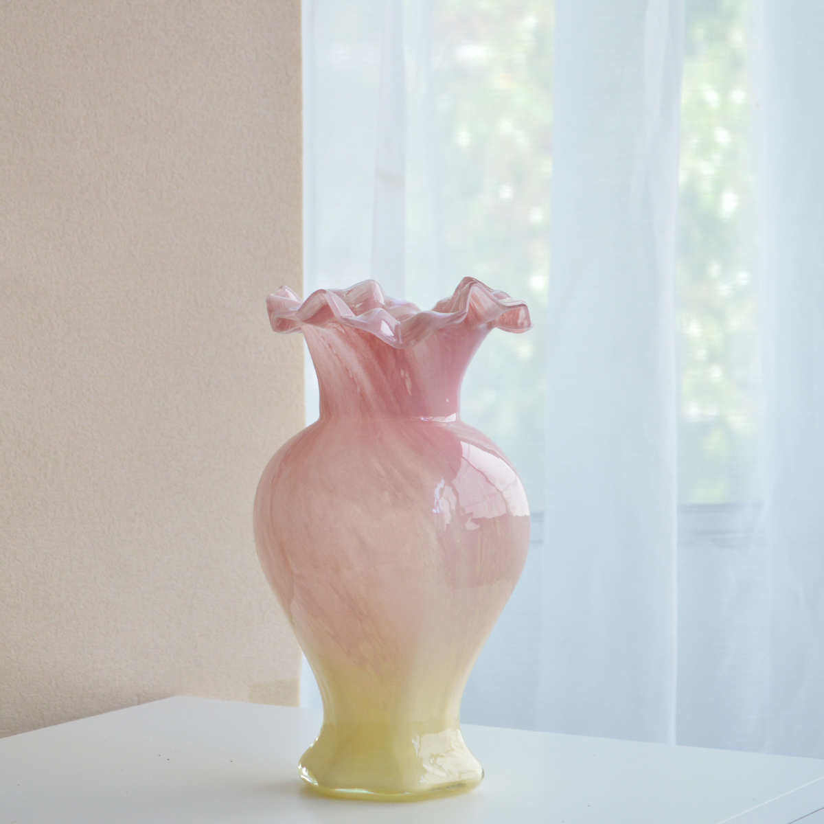 珠光炫彩手工六角中古芬顿玻璃花瓶鱼尾花器轻奢家居摆件餐桌装饰,家居饰品,花瓶,淘宝优惠券,粉丝福利购,淘宝优惠卷