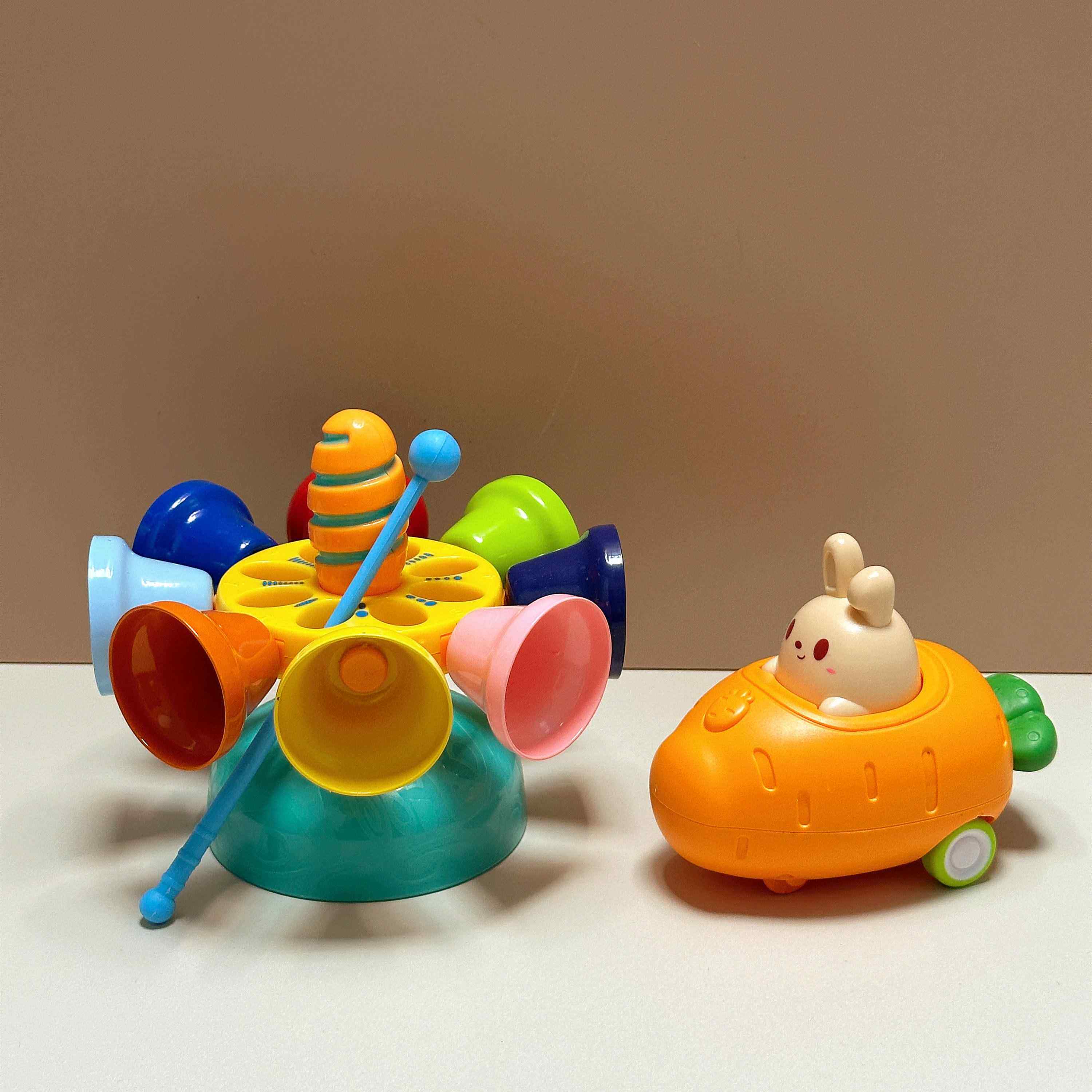 高档宝宝八音敲琴具音玩乐基启儿迪感官教具童打击乐器旋转铃铛