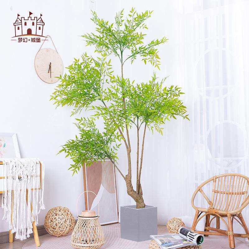 仿真南天竹仿真树植物假盆栽室内客厅落地盆景饰摆件仿真绿植