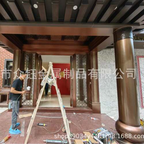 广州豪华别墅中式古典大门别墅门楼室内室外金属整装