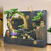 中式 酒店复古墙落地流水摆件开业水幕乔迁循环水装 饰祝福景观公司