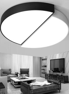 简约led吸顶卧室灯黑白色组合主卧室灯温馨艺术书房现代客房灯具