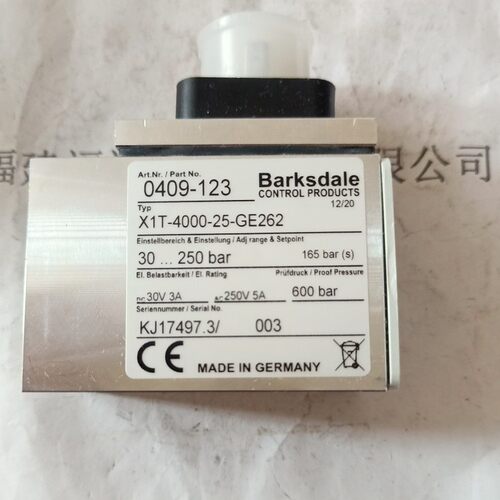 巴德压力开关士BARKSDA0409-12L3X1T-4000-25X1T-4000-GEE262