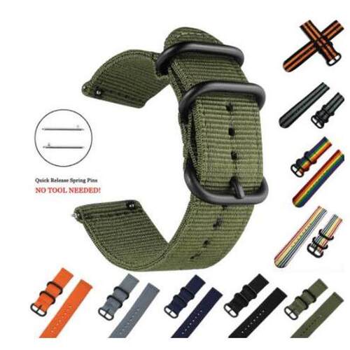 Canvas Nylon Woven Fabric Strap 18/20/22/24mm For Band W