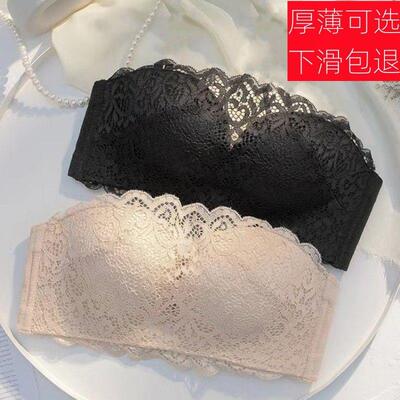 无肩带内衣女防滑聚拢抹胸防走光小胸文胸无钢圈无带美背隐形胸罩