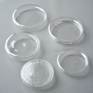 高硼硅玻璃杯平面盖子8cm杯盖单卖9厘米盖10厘米杯盖锤纹凤梨杯盖