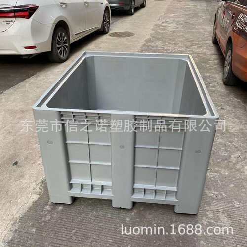 供应可带盖卡板箱封闭式塑胶带盖箱托盘式物流箱1200*1000*760