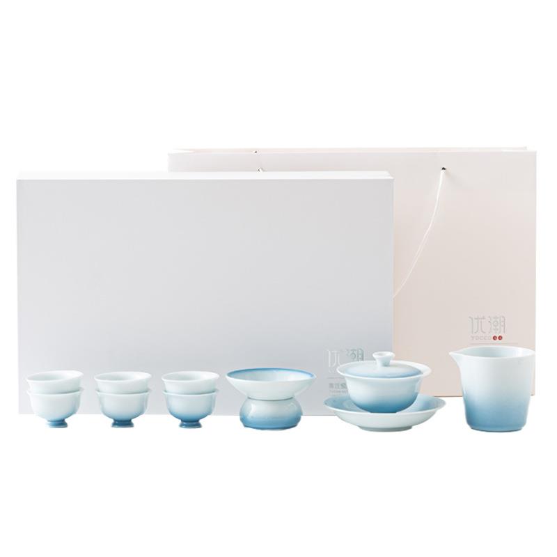 羊脂玉功夫茶套档装高家用白瓷具70560809碗茶杯办公室泡茶盖商务