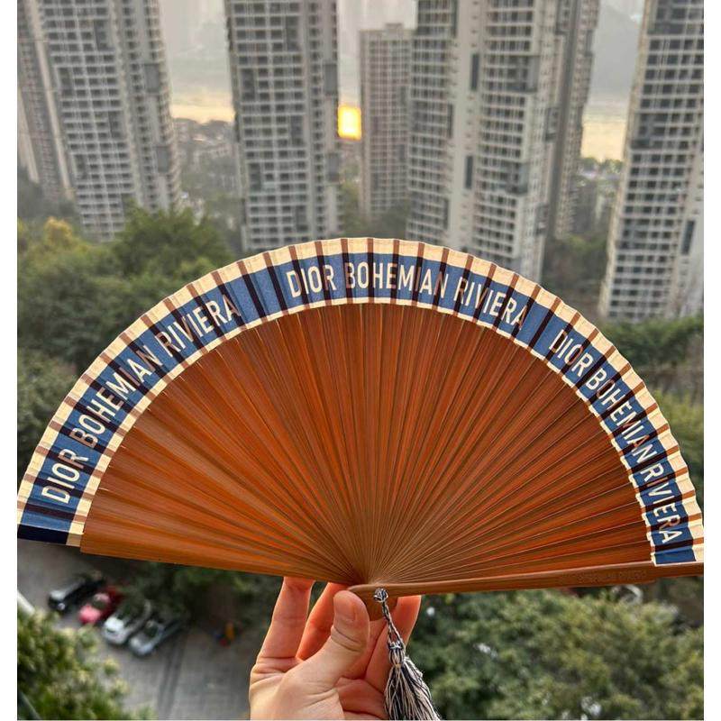 现货包邮!夏季高定折扇复古中国风满额礼稀缺蓝色小巧便携