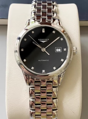 全套盒证9.8新 浪琴军旗精钢自动机械手表30MM女表L4.374.4.57.6