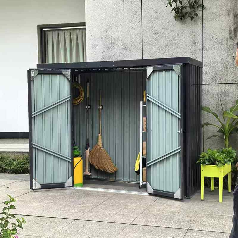 可移动式铁皮工具屋 户外彩钢储物房简易棚与景区休闲组合房