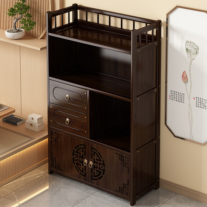 茶水柜办公室茶叶茶具收纳储物柜家用茶柜置物架新中式茶台桌边柜