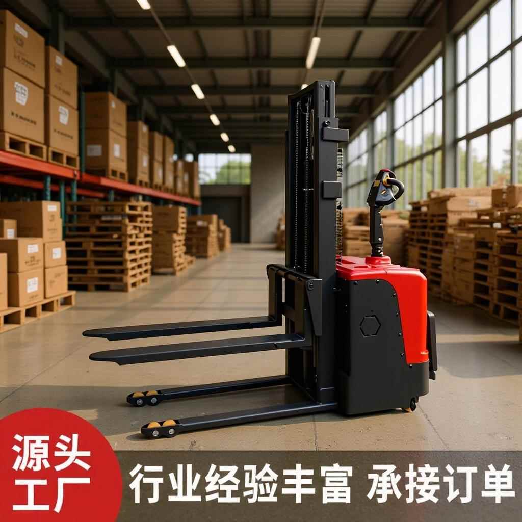 电动液压堆高车1.5吨米双起升搬运托盘叉车站驾式电动堆高车