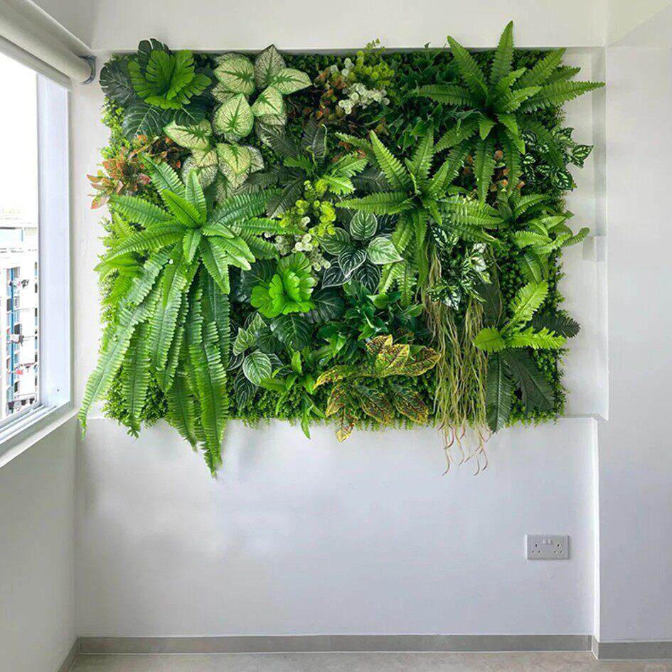 店面墙壁装饰立体植物墙彷真绿色植物墙绿色植物屏风挂壁室内草坪