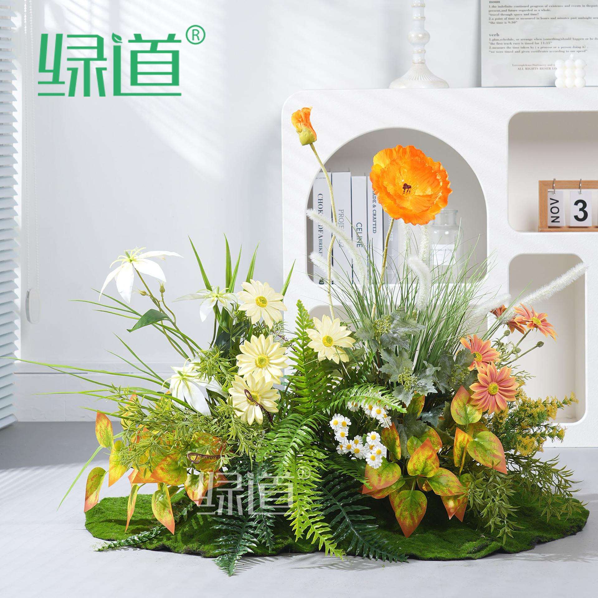 仿真花植物软装造景网红假绿植室内外景观橱窗假花假草丛装饰摆设