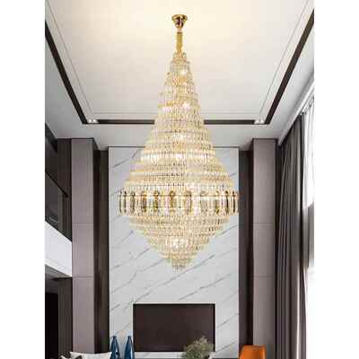 复式楼晶客梯厅大吊灯别中空简RNT约楼中楼跃层20墅25新款轻奢水