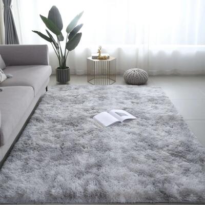 Solid color Rug Soft Plush Carpet non-slip Floor Mat Bedside