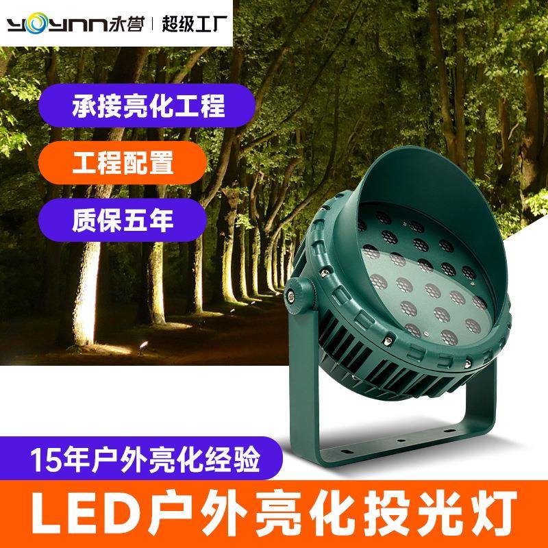 led七彩投光灯户外防水照树灯射树灯室外庭院绿化灯园林景观射灯